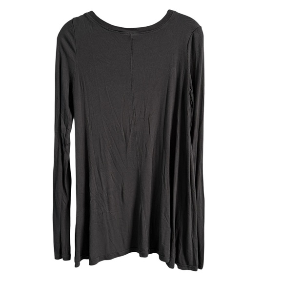 Free People Ribbed Long Sleeve Scoop Neck A Line Swing Tee Size Small - Picture 10 of 11